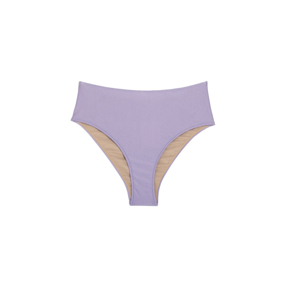 Dolla Dolores High Waisted Bikini Bottom Haze Purple Metallic Swim NWT $105 S